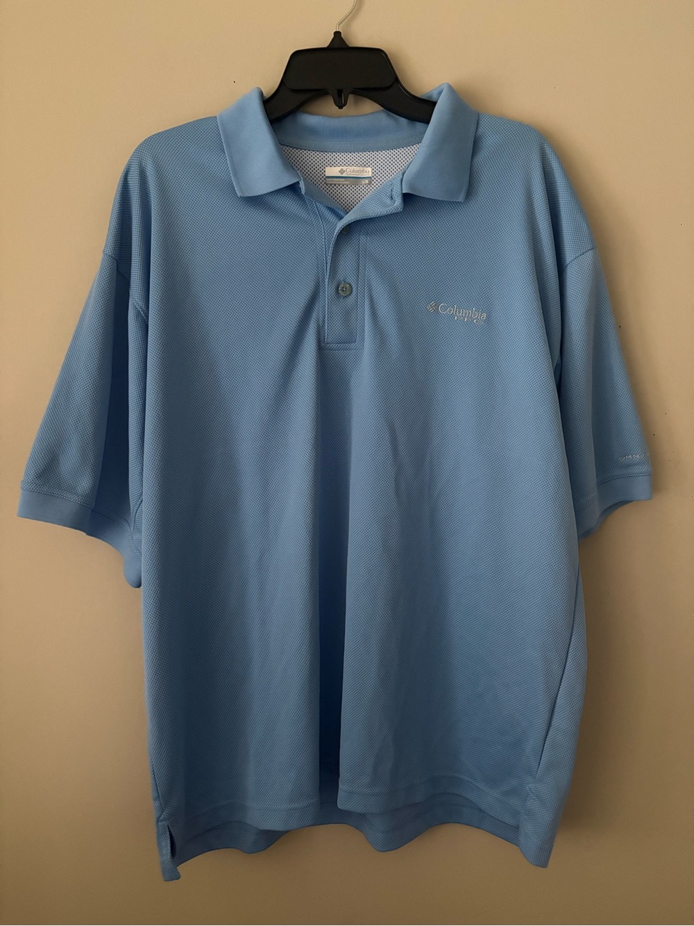 Columbia Omni-Shade Men's Sky Blue Performance Polo Sz.L Great Condition